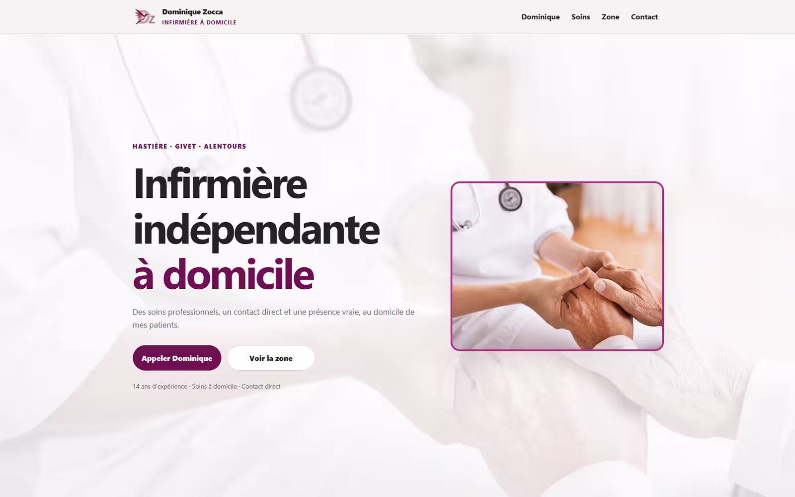 Version ordinateur du site de Dominique Zocca